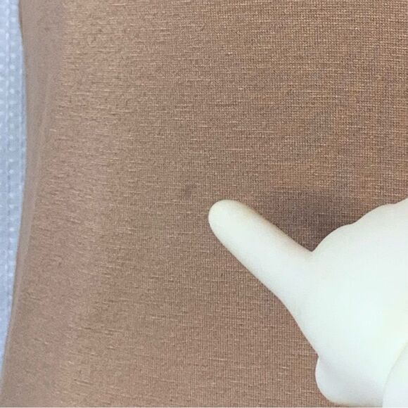 Bailey/44 Mia Dress in Camel with Striped Textured Black Leatherette Hem Small - Picture 8 of 10